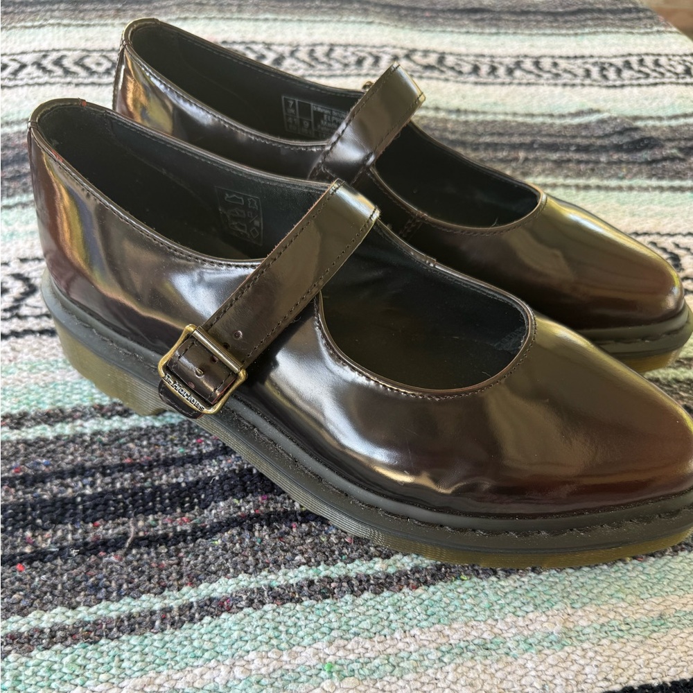 Dr Martens ELPHIE Leather Mary Jane Shoes Cherry Red Arcadi Womens Size 9 EU 41 - Picture 7 of 7